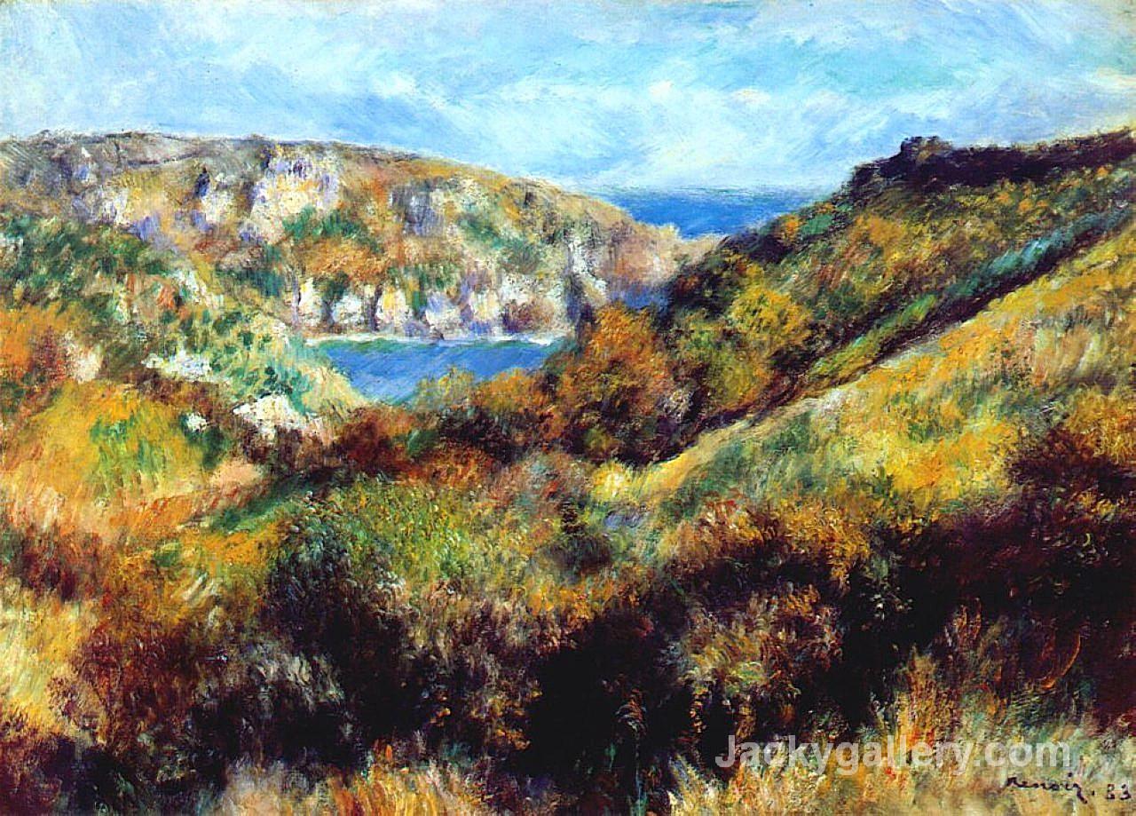 Hills Around Moulin Huet Bay by Pierre Auguste Renoir paintings reproduction